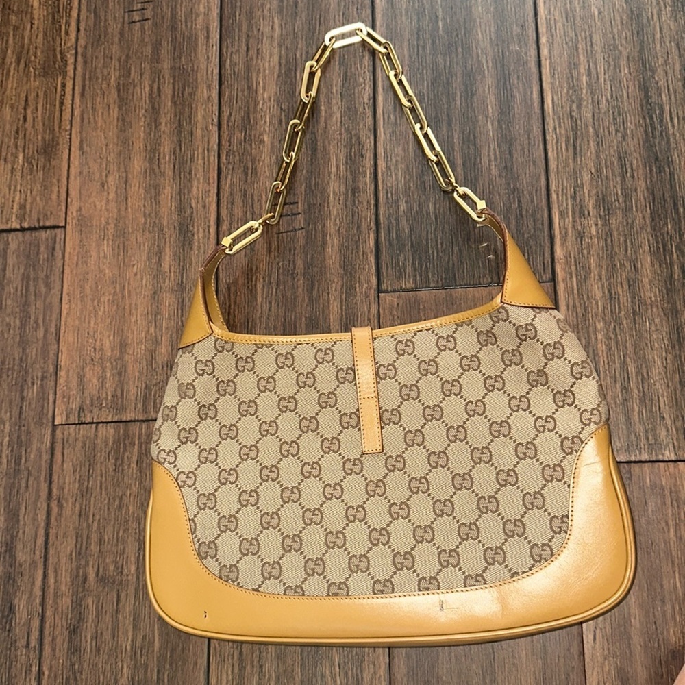 Gucci Jackie O 1961 hobo bag GG purse vintage monogram shoulder bag chain strap - Picture 6 of 17